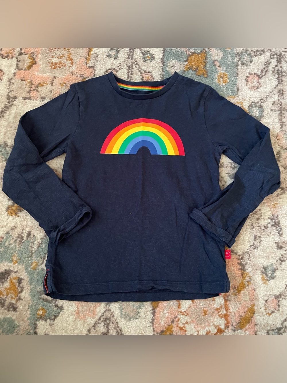 Little Bird Navy Long-Sleeve Rainbow Graphic Tee 4-5